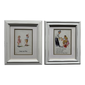 Dick and Jane Print Art, Framed, A Pair