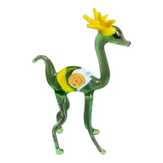Vintage Lampwork Murano Art Glass Deer For Sale