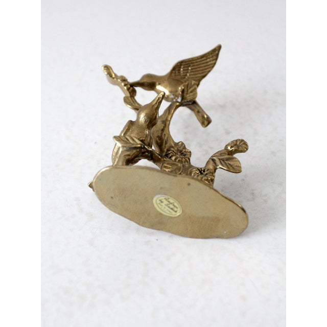 Metal Vintage Andrea by Sadek Brass Hummingbirds For Sale - Image 7 of 8