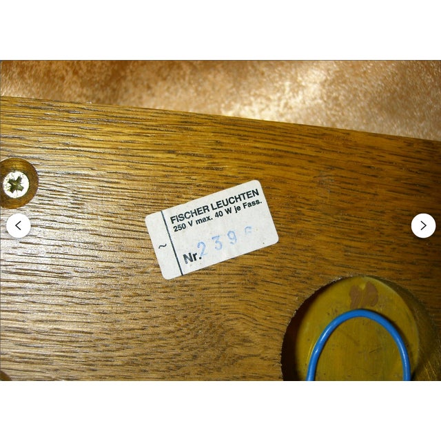 Mid-Century Modern Mid-Century Modern Art Deco Brass, Wood and Glass Sconces from Fischer Leuchten, 1970s, Set of 2 For Sale - Image 3 of 10