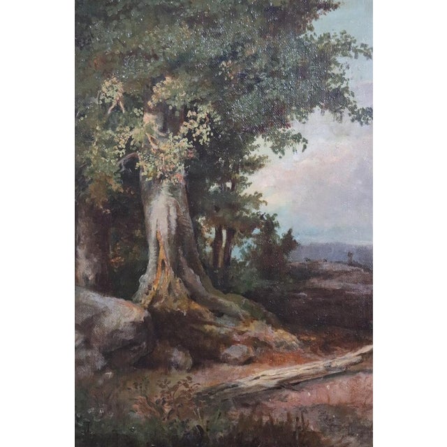 Forest Landscape, Oil Painting on Canvas, Late 19th Century, Framed For Sale - Image 6 of 10