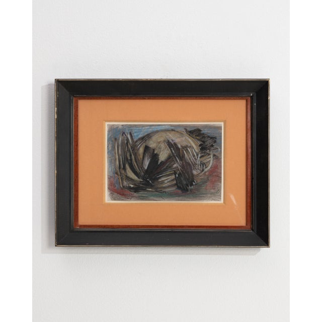 Mid 20th Century France Burnt Orange Wood Painting For Sale - Image 16 of 16