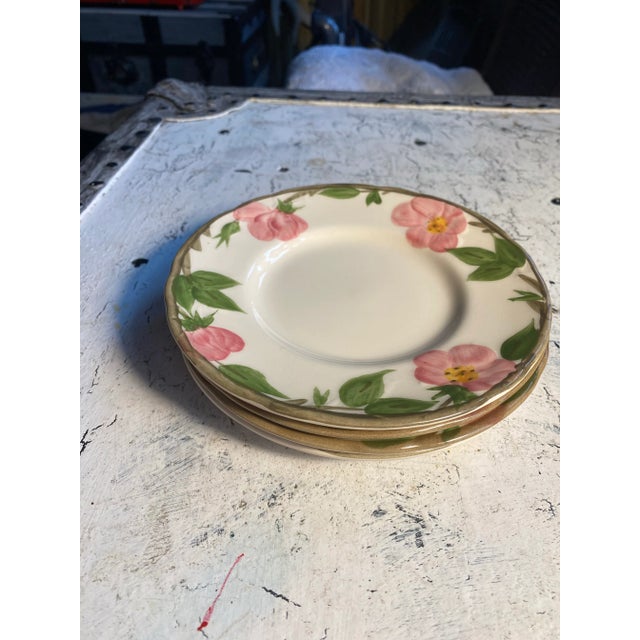 Ceramic Set of 4 Franciscan Desert Rose Bread Plates, Made in England For Sale - Image 7 of 11