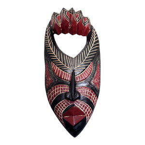 Ghanaian Hand-Carved African Ceremonial Wall Mask