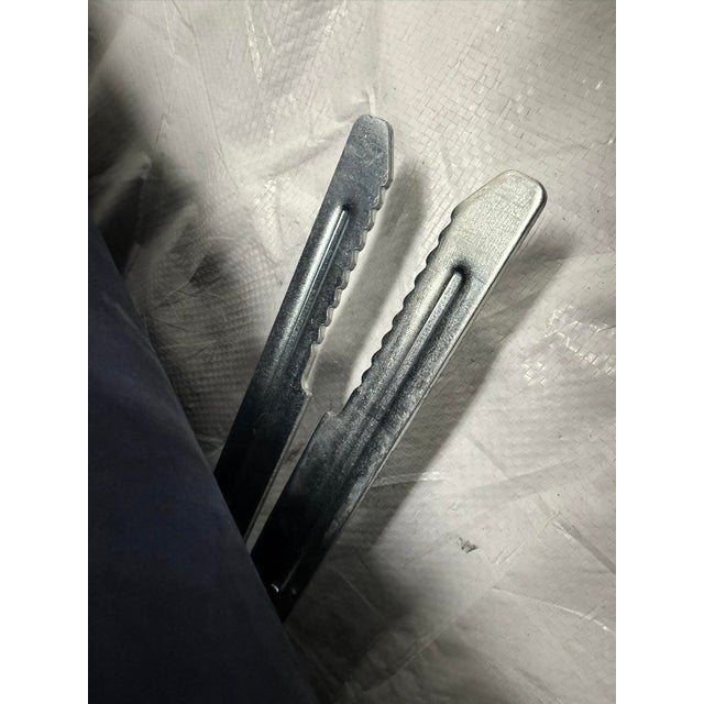 Three Piece "Piaf" Sectional Sofa Made in Italy by Baxter, Dark Blue Leather For Sale - Image 17 of 18