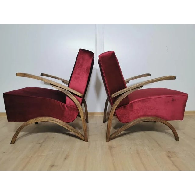 Set of Art Deco Armchairs by Jindrich Halabala For Sale - Image 4 of 9