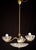 Italian Midcentury Art Decò Murano Glass and Brass Chandelier, 1950s For Sale - Image 12 of 12