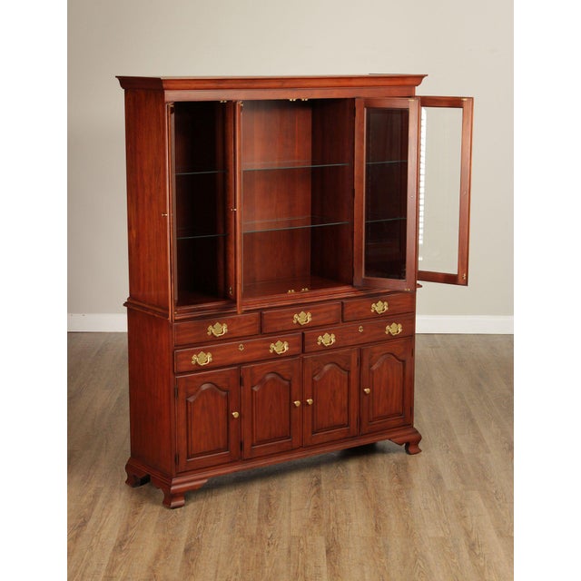 Chippendale Henkel Harris Chippendale Style Cherry China Cabinet For Sale - Image 3 of 12