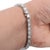 Vintage 18k 750 White Gold Natural Diamond Engraved & Milgrain Tennis Bracelet For Sale - Image 11 of 13