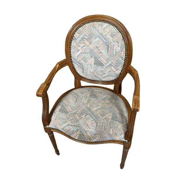 Louis XVI Armchairs with Medallion Backs, 1920s, Set of 2 For Sale - Image 3 of 7