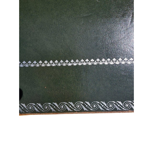 Mid-Century Louis XVI Style Game Table with Green Leather Top and Armchairs, 1960s, Set of 5 For Sale - Image 18 of 18