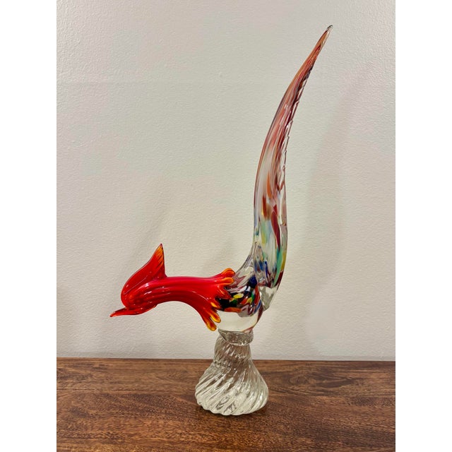 1960s 1960s Murano Hand Blown Glass Pheasant Sculpture, Made in Italy For Sale - Image 5 of 11