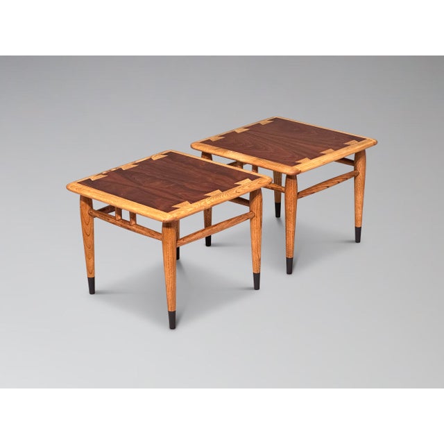 Lane Furniture Restored Pair of Lane Acclaim Small Square Snack Tables For Sale - Image 4 of 13