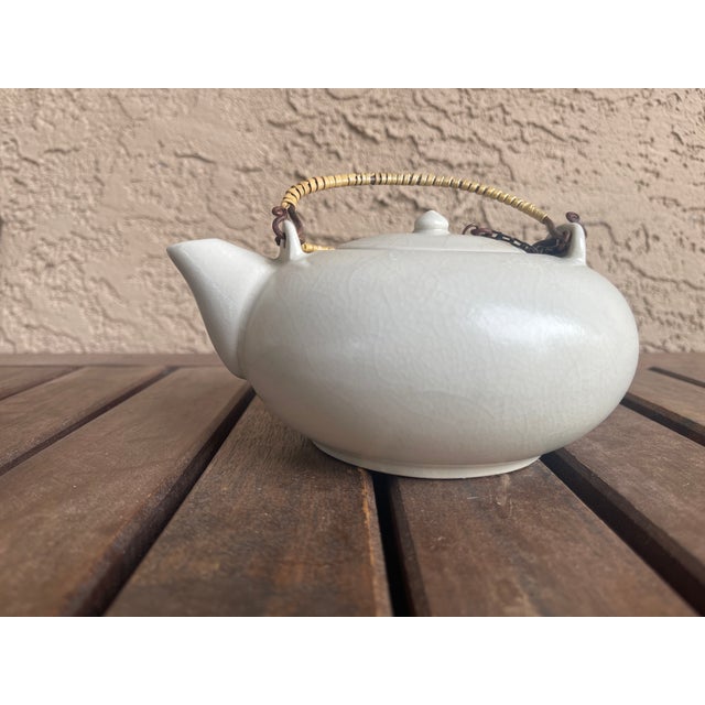 Japanese 1920s Japanese Kyushu Style White Matte Teapot For Sale - Image 3 of 6