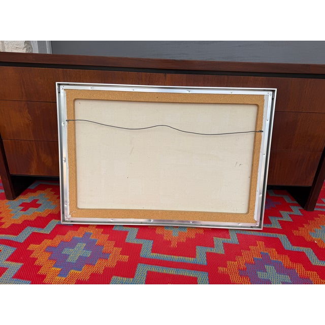 Metal 1970s Original Large Framed Abstract Painting by Tom Hayward For Sale - Image 7 of 8