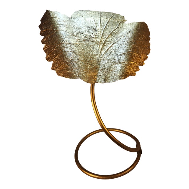 1970s Gold Leaf Lamp Attributed to Curtis Jere – Mid-Century For Sale