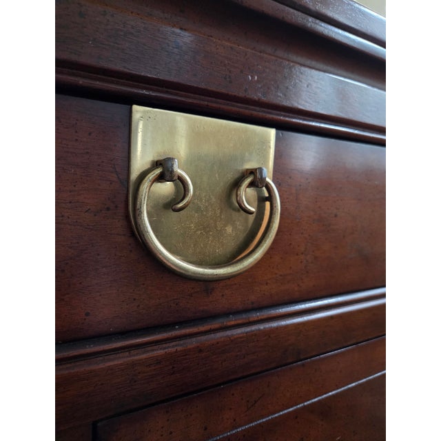 Mid-Century Modern Vintage Henredon Flip-Top Rolling Bar Cabinet For Sale - Image 3 of 7