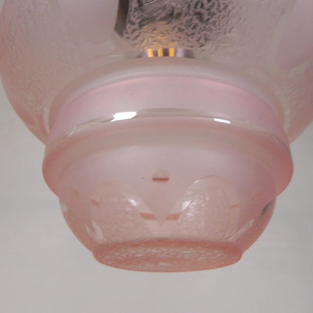 Art Deco Pendant Lamp with Pink Glass Shade, 1930s For Sale - Image 12 of 18