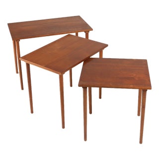 Scandinavian Teak Nesting Tables, Denmark, 1960s, Set of 3 For Sale