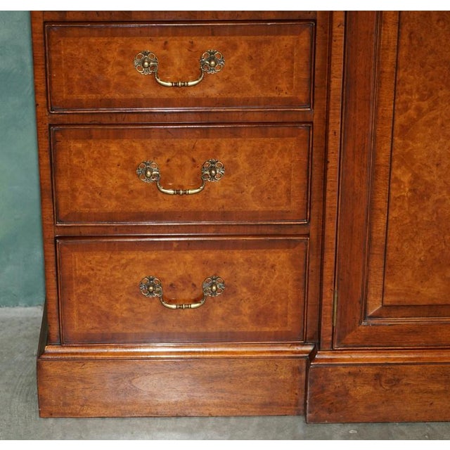 Burr Walnut Breakfront Serving Sideboard by Theodore Alexander For Sale - Image 9 of 18
