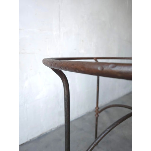 1970s Forged Iron and Glass Dining or Patio Table After Giacometti For Sale - Image 10 of 10