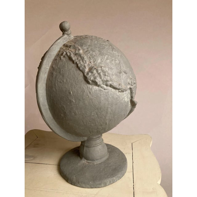 Mid 20th Century Serge Roche Style Plaster Globe of the Earth For Sale - Image 12 of 13