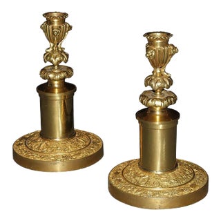 Antique Russian Neoclassic Candlesticks - a Pair For Sale