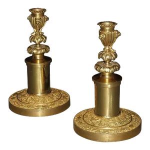 Antique Russian Neoclassic Candlesticks - a Pair