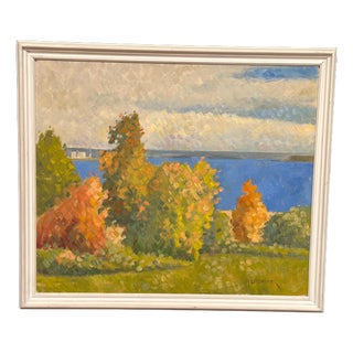 H. Lindmark, By the Sea, 1983, Oil on Canvas, Framed For Sale