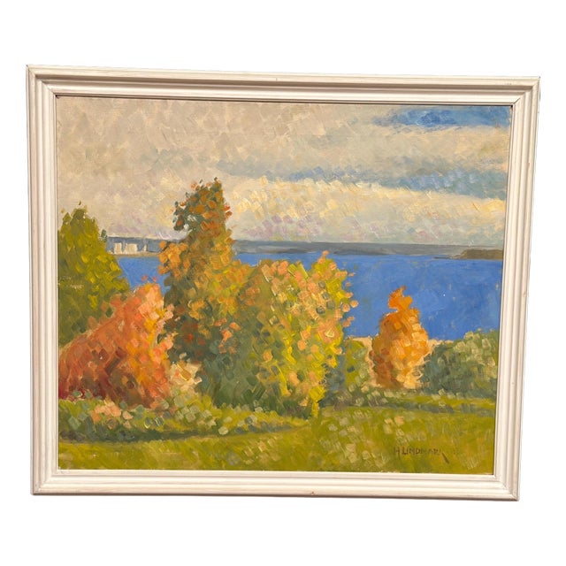 H. Lindmark, By the Sea, 1983, Oil on Canvas, Framed For Sale
