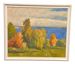 H. Lindmark, By the Sea, 1983, Oil on Canvas, Framed