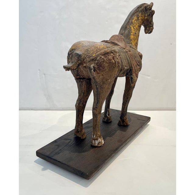 Hollywood Regency 20th Century Tang Bronze Chinese Horse- Set of 2 For Sale - Image 3 of 12