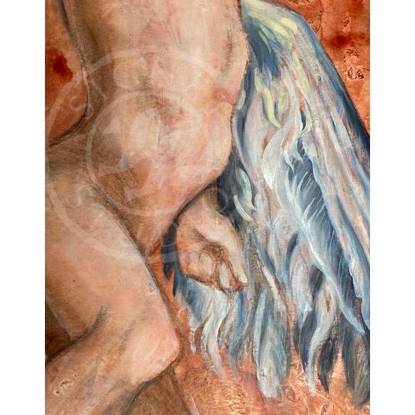 Figurative Icarus Rising, Original Mixed Media Figurative Painting For Sale - Image 3 of 5