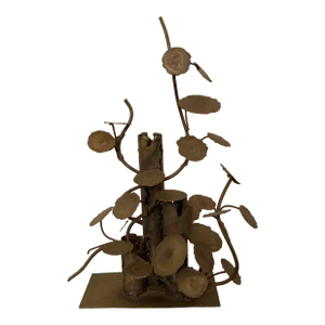 70's Vintage Curtis Jere - Style “Raindrops” Plant Sculpture