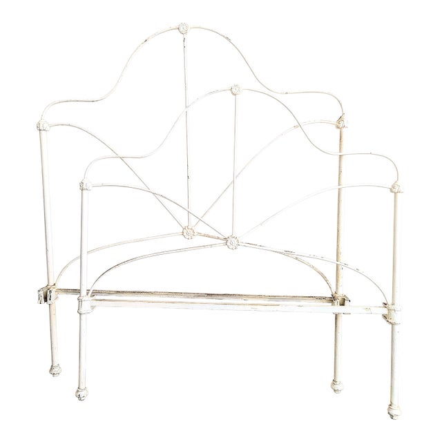 Antique Cast Iron Twin Bed Frame White For Sale