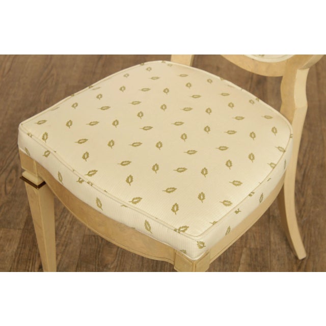 Off-white Mastercraft Art Deco Style Dining Side Chairs - Set of 4 For Sale - Image 8 of 13