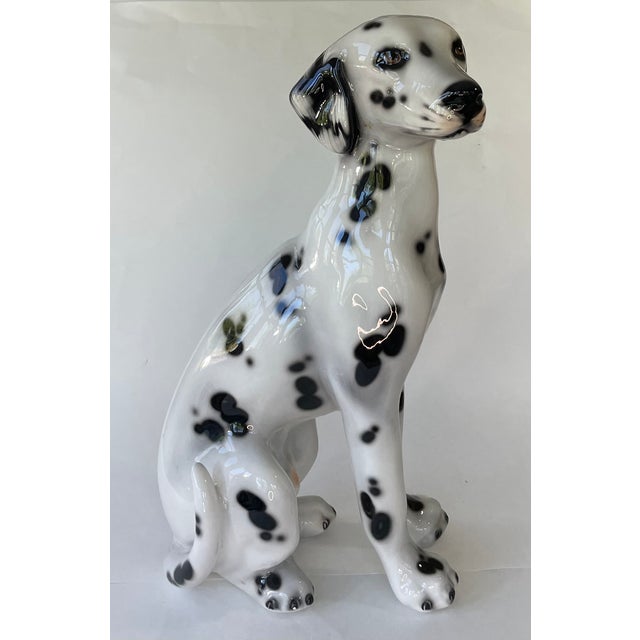 Mid Century Italian Majolica Ceramic Dalmatian Statue Chairish