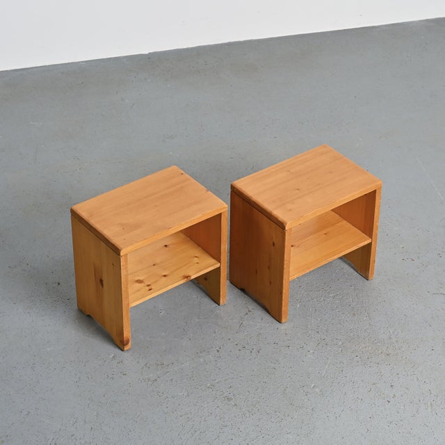 1970s Pine Nightstands from Les Arcs, France, 1975, Set of 2 For Sale - Image 5 of 11