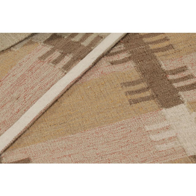 Brown Rug & Kilim’s Scandinavian Style Runner in Beige-Brown With Geometric Patterns For Sale - Image 8 of 8