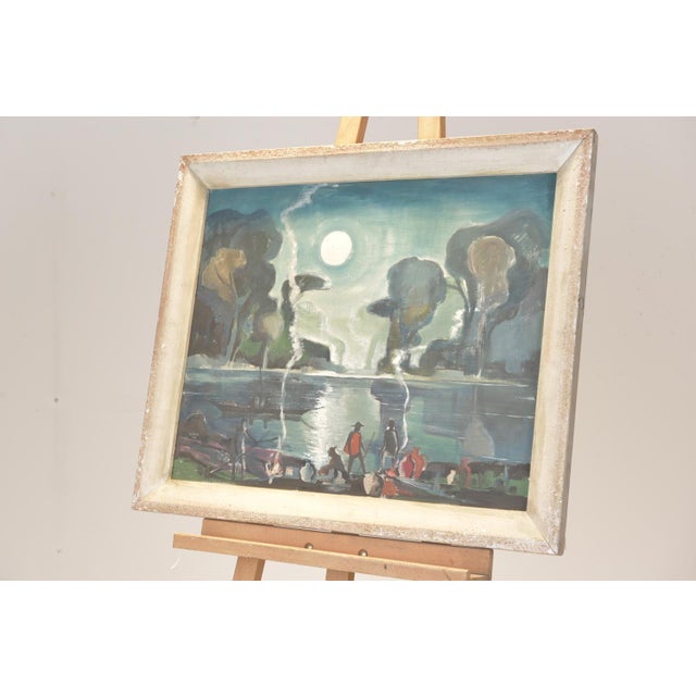Oil Painting, Indochina, Bruno Bernitz, 1948 For Sale - Image 4 of 13