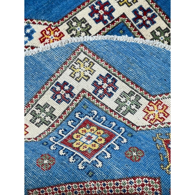 Afghan Tribal Geometric Round Wool Rug 3’3” X 3’3” For Sale In Washington DC - Image 6 of 6