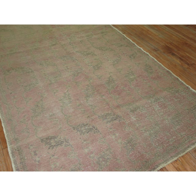 Shabby Chic Turkish Blush Color Rug For Sale - Image 4 of 6