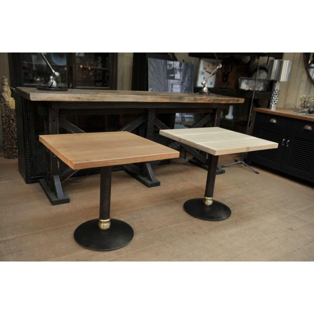 Black Vintage Oak Bistro Table, 1960s For Sale - Image 8 of 12