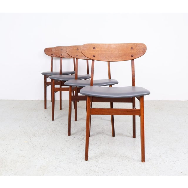 Beautiful set of four teak dining chairs by the danish brand farstrup møbelfabrik, produced in denmark in the 1960s. the...
