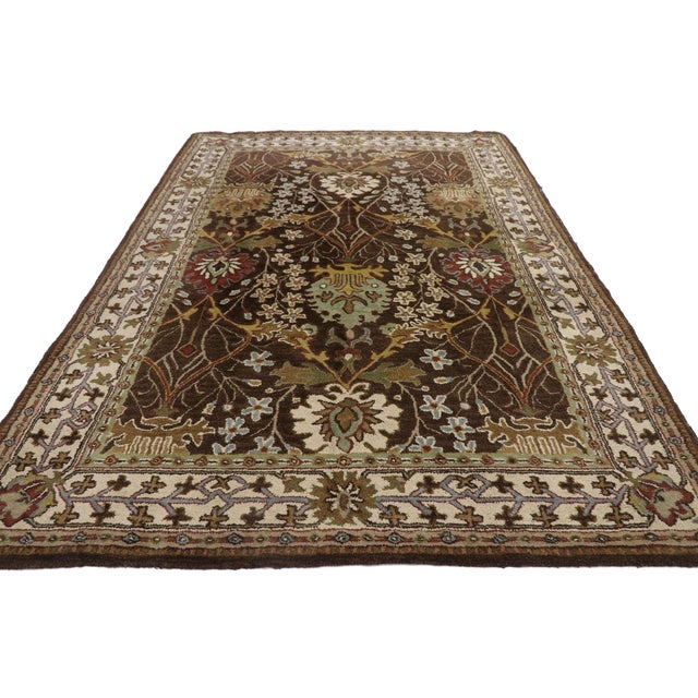 Indian Vintage Indian Hooked Rug, 05'10 X 08'08 For Sale - Image 3 of 8