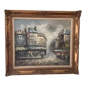 Vibrant Impressionist Oil Painting Parisian Street Scene by Caroline Burnett (1877-1950)