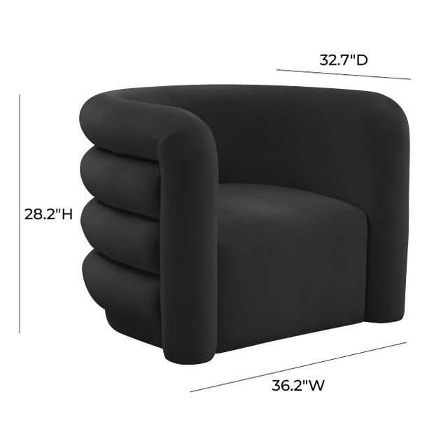 2020s Curves Black Velvet Lounge Chair For Sale - Image 5 of 7