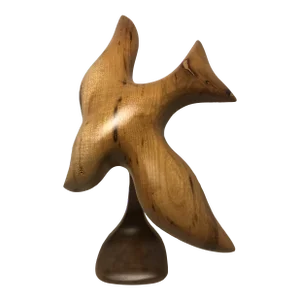 1970's Myrtlewood Tree Hand Wood Carving Dove Made in Oregon