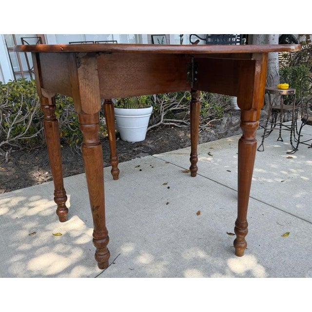 Wood 19thc Walnut Drop Leaf Table From Ohio For Sale - Image 7 of 12