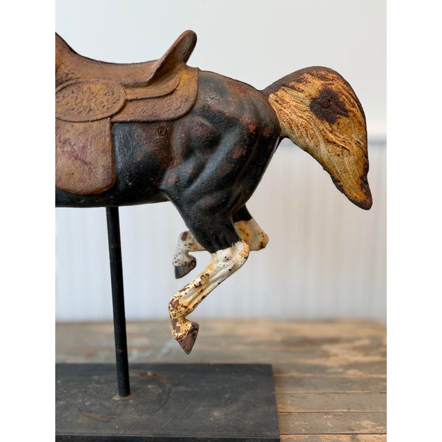 Stunning Vintage American Cast Iron Carousel Horse, now ready for display on its new iron stand. Very heavy. Can be...